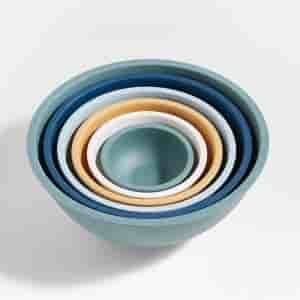 aevlon.in White Rimmed Mixing and Serving Bowls Set of 6