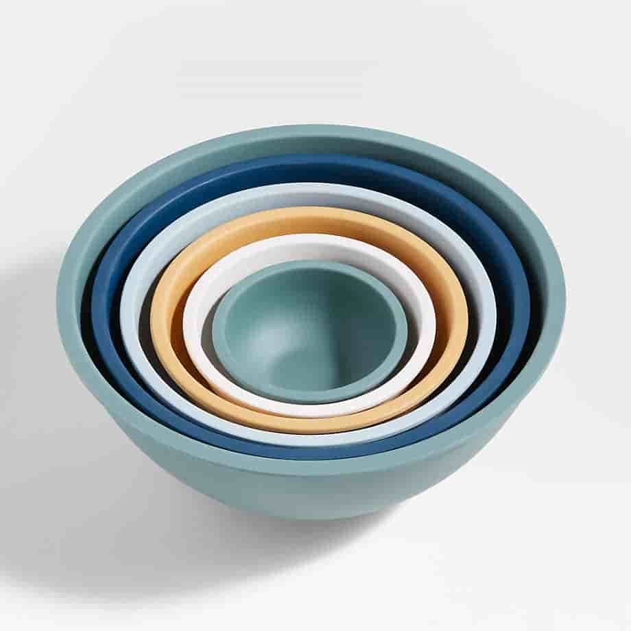 aevlon.in White Rimmed Mixing and Serving Bowls Set of 6