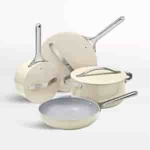 aevlon.in Home 4-Piece Cream Ceramic Non-Stick Cookware Set