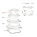Borosil Tuff-Glass Klip n Store, Square Container | 320ml, 520ml, 800ml, 1L