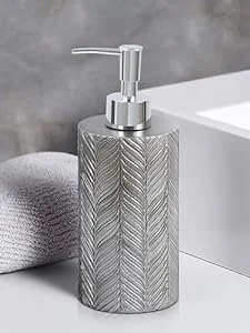 Obsessions Soap & Lotion Dispenser Polyresin Ideal for Bathroom Kitchen (Taupe, Grey)